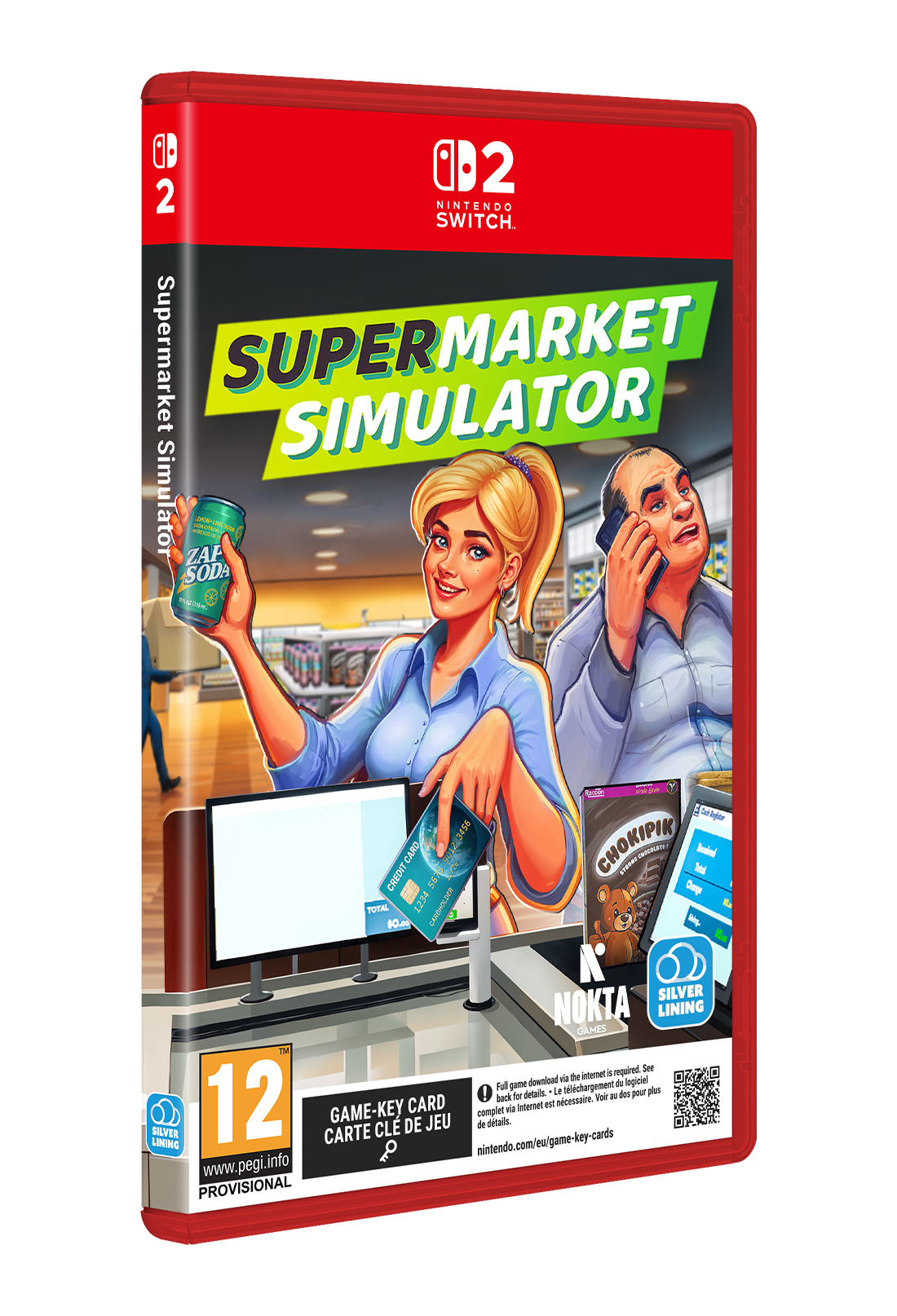Nintendo Switch game case for Supermarket Simulator.