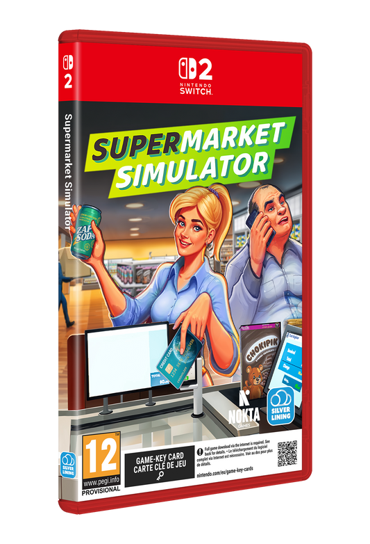 Nintendo Switch game case for Supermarket Simulator.